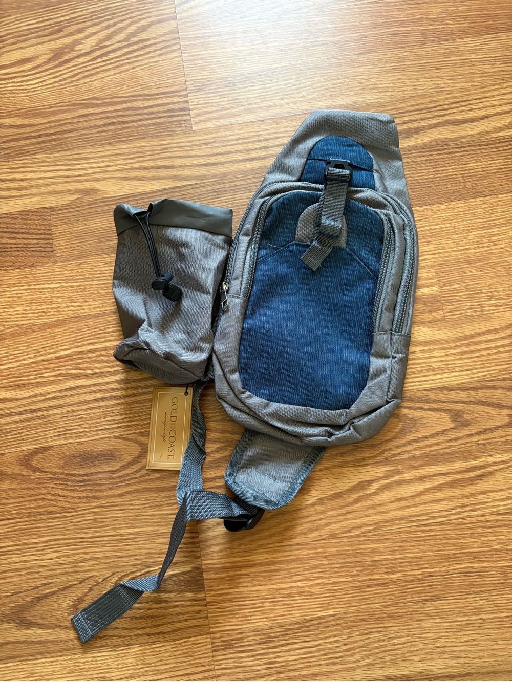 Gold Coast Gray and Blue Crossbody Sling Bag